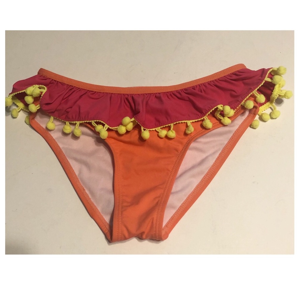 Betsey Johnson girls tanga bikini bottom Orange 10